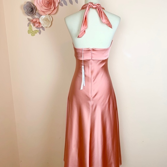 New! JONATHAN SIMKHAI Satin Halter Slip Dress - Picture 12 of 14